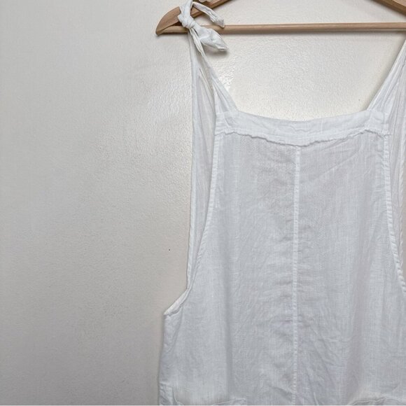 9Seed Womens M/L White Cotton Latigo Cropped Overalls - Picture 4 of 14